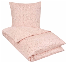 Lyserødt sengetøj - 140x200 cm - Marble light red sengesæt - 100% Bomuldssatin sengetøj - By Night