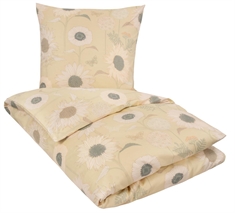 Blomstret sengetøj 140x220 cm - Susanne Schjerning sengetøj - Gult sengetøj - 100% Bomuldssatin - Sunflower sense