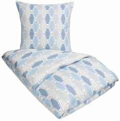 Blåt sengetøj 140x220 cm - Harlekin Blå - Mønstret sengesæt - Microfiber - In Style