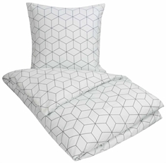 Dobbeltdyne sengetøj 200x220 cm - Box gråt sengetøj - Dobbelt dynebetræk i microfiber fra In Style