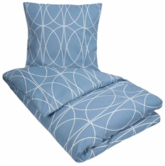Sengetøj 140x200 cm - Aganda Blåt sengetøj - Mønstret dynebetræk - Sengesæt i Microfiber - In Style
