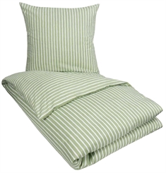 Stribet sengetøj - 140x220 cm - Cascade grøn -  Microfiber sengesæt - In Style 