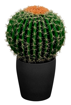 Kunstig kaktus - Højde 50 cm - Kugleformet og dekorativ kaktus - Kunstig stueplante