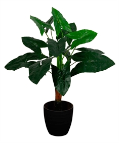Kunstig Alocasia Plante - Højde 80 cm - Store dekorative grønne blade - Kunstig gulvplante