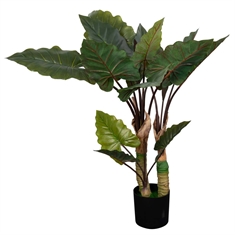 Kunstig Elefantøre Plante - Højde 110 cm - Store grønne blade