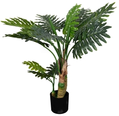 Kunstig Philodendron Plante - Højde 110 cm - Store grønne blade