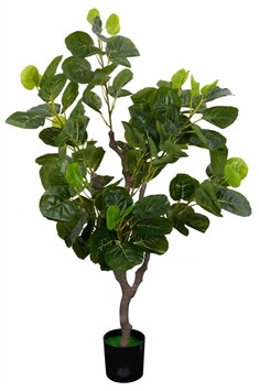 Kunstig Polyscias Scutellaria Plante - Højde 110 cm - 1 stammet med grønne blade - Kunstig gulvplante