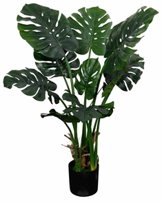 Kunstig Monstera Plante - Højde 120 cm - Store grønne blade