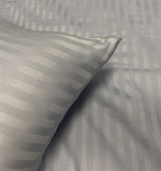 Grå junior sengetøj 100x140 cm - Sengesæt junior grå - 100% Jacquardvævet bomuldssatin