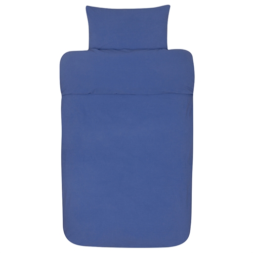 Sengetøj 140x200 cm - Ensfarvet marine sengesæt - Høie sengesæt i 100% stenvasket bomuld