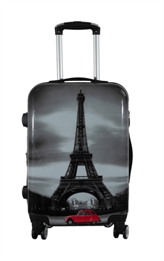 Kabine kuffert - Hardcase letvægt kuffert - Trolley med motiv - Eiffeltårnet