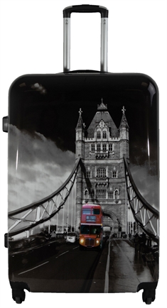 Stor kuffert - Hardcase kuffert med motiv - London bridge​​​​​​​ - Eksklusiv letvægt kuffert