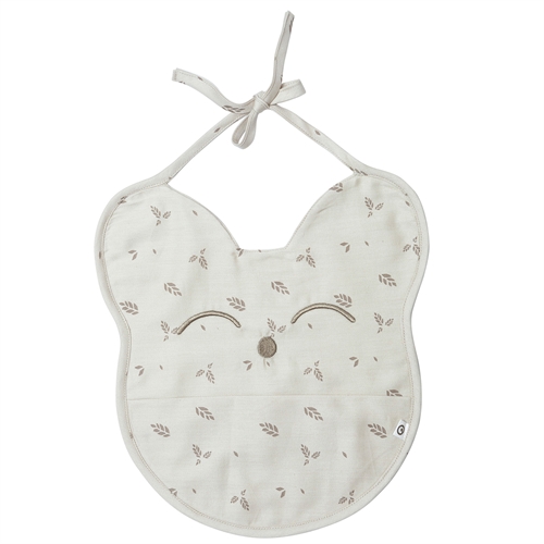 Hagesmæk - GOTS certificeret økologisk bomuld - Bjørne savlesmæk med lomme - Desert Green - Müsli By Green Cotton