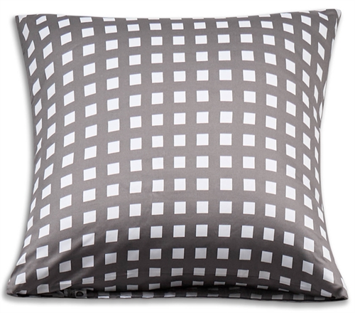 Bambus pudebetræk - 100% Naturligt bambus - 60x63 cm - Grå tern - Satinvævet hovedpudebetræk 