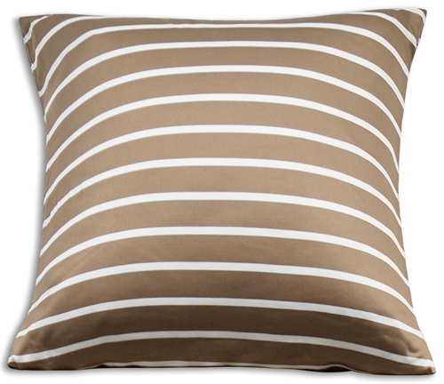 Bambus pudebetræk - 100% Naturligt bambus - 60x63 cm - Stribet beige - Satinvævet hovedpudebetræk 