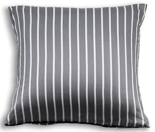 Bambus pudebetræk - 100% Naturligt bambus - 60x63 cm - Stribet grå - Satinvævet hovedpudebetræk 