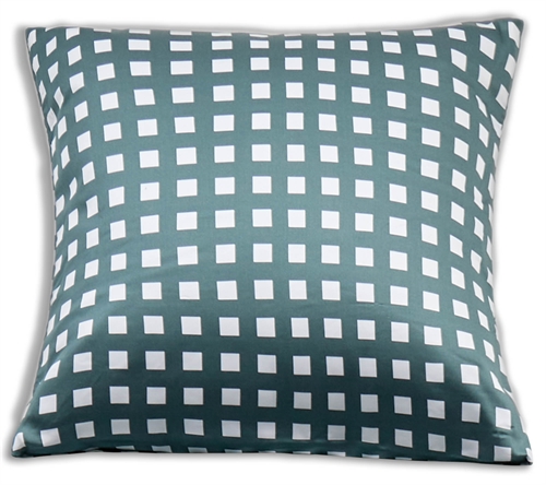 Bambus pudebetræk - 100% Naturligt bambus - 60x63 cm - Grønne tern - Satinvævet hovedpudebetræk 