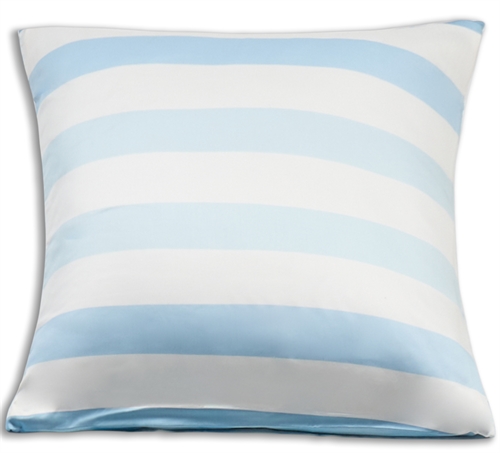 Bambus pudebetræk - 100% Naturligt bambus - 60x63 cm - Blå brede striber - Satinvævet hovedpudebetræk 