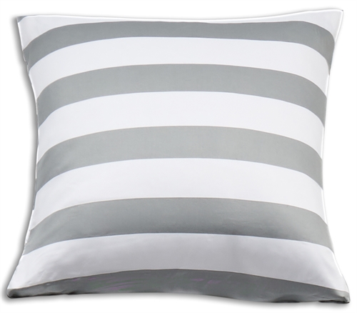 Bambus pudebetræk - 100% Naturligt bambus - 60x63 cm - Grå brede striber - Satinvævet hovedpudebetræk 