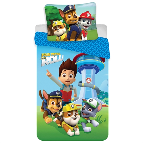 Paw Patrol sengetøj 140x200 cm - Vendbart sengetøj med Paw Patrol ved udkigstårnet - 100% bomulds sengelinned