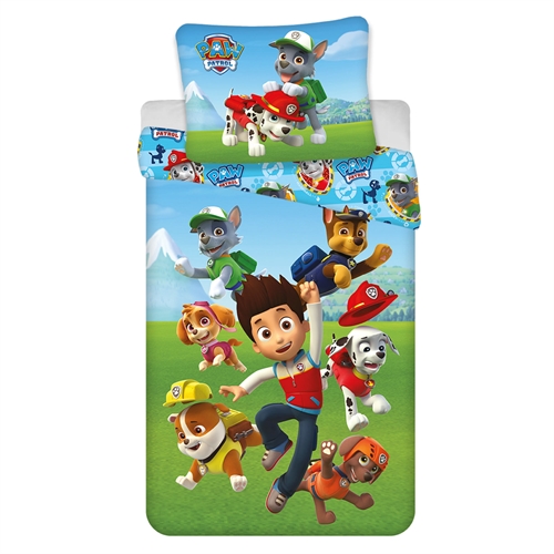 Paw Patrol sengetøj 140x200 cm - Vendbart sengesæt med Paw Patrol - 100% bomuld