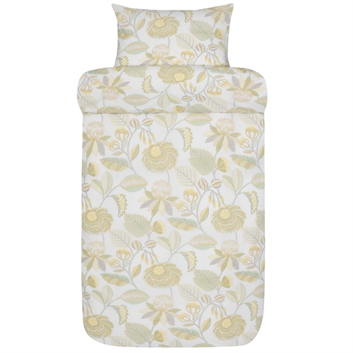 Vævet krepp sengetøj - Lysegrønt sengesæt i 100% blød bomuld - 140x200 cm - Bæk og bølge sengelinned - Ingela - Høie Of Scandinavia