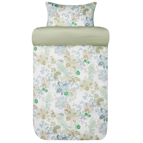 Satin sengetøj 140x220 cm - Blødt bomuldssatin sengesæt - Cassandra light green - Sengelinned fra Høie of Scandinavia 