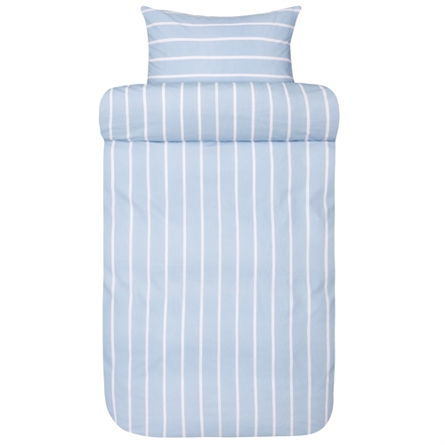 Stribet dobbelt sengetøj 200x220 cm - 100% ekstra fin bomuld - Sander denim blue - Sengelinned fra Høie of Scandinavia