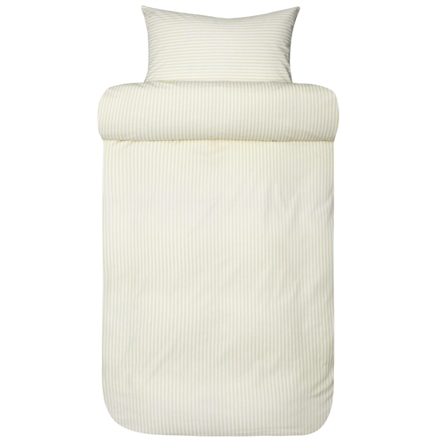 Stribet sengetøj 140x220 cm - 100% ekstra fin bomuld - Tor lime - Sengelinned fra Høie of Scandinavia