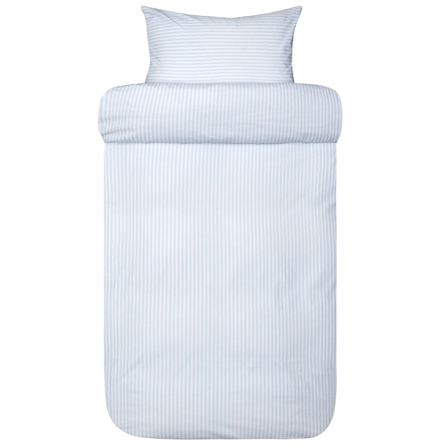 Stribet dobbelt sengetøj 200x220 cm - 100% ekstra fin bomuld - Tor light blue - Sengelinned fra Høie of Scandinavia