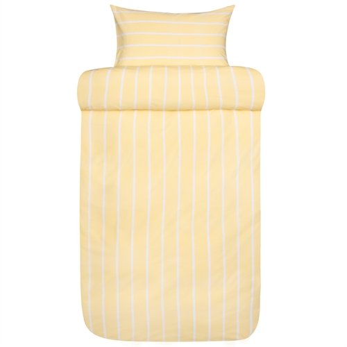 Stribet sengetøj 140x220 cm - 100% ekstra fin bomuld - Sander yellow - Sengelinned fra Høie of Scandinavia