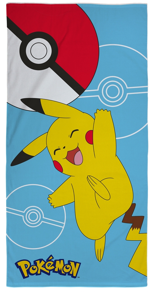 Pikachu håndklæde - 70x140 cm - 100% bomuld - Blødt badehåndklæde med Pikachu fra Pokémon