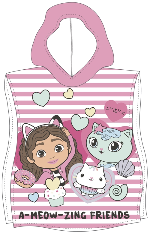 Badeponcho - Blød og lækker - Gabby\'s Dollhouse - Let og hurtig tørrelsen børneponcho til børn 