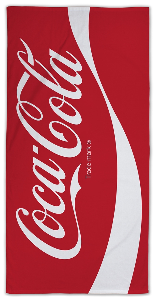 Coca Cola håndklæde - 70x140 cm - 100% bomuld - Blødt badehåndklæde med Coca Cola logo