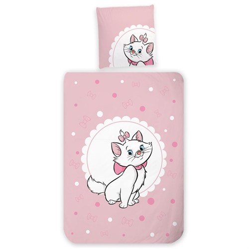 Aristocats sengetøj 100x140 cm - Junior sengesæt med Marie - Vendbart motiv - 100% bomulds sengelinned