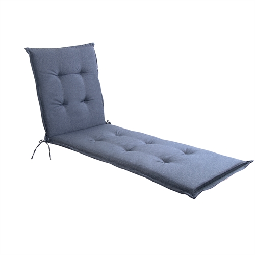 Luksus PLUS hynde til solvogn - Tyk skumkerne 7 cm - Mørkeblå hynde til liggestol - Ekstra høj komfort & UV-resistent betræk - Nordstrand Home hynde til solseng 