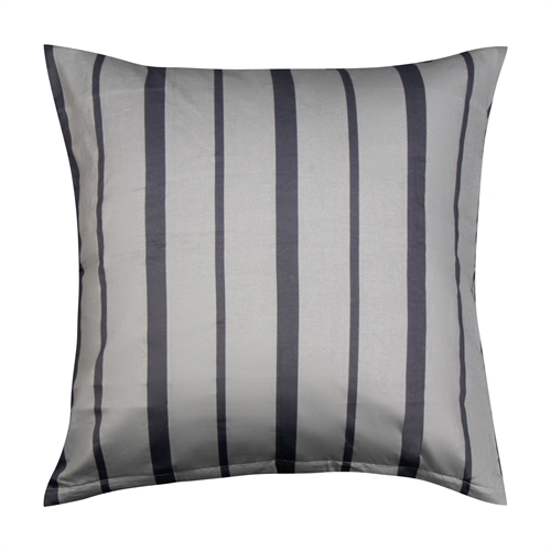 Ekstra blødt pudebetræk 60x63 cm - 100% bomuldssatin - Grå og sort stribet hovedpudebetræk - 300 TC pudebetræk fra By Borg
