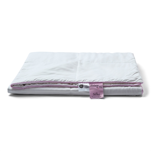 Junior silkedyne med 100% Mulberry silkefyld - 100x140 cm - Sommerdyne med blødt bambus bolster - Nature By Borg junior dyne 