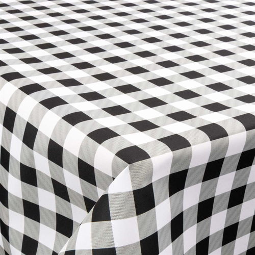 Tekstil voksdug - 140 cm bred - På metermål - Check Black - Voksdug med akrylbelægning