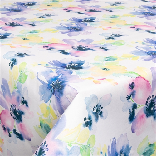 Tekstil voksdug - 140 cm bred - På metermål - Flower Blue - Voksdug med akrylbelægning