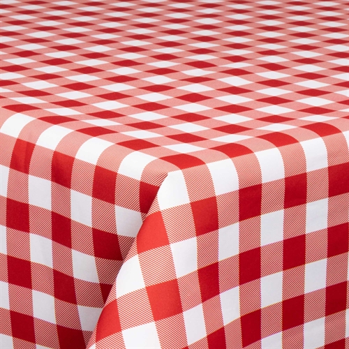 Tekstil voksdug - 140 cm bred - På metermål - Check Red - Voksdug med akrylbelægning