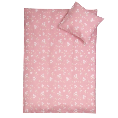 Baby sengetøj 70x100 cm - Lyserødt baby sengesæt med kaniner - 100% blød bomulds sengelinned - Nordstrand Home
