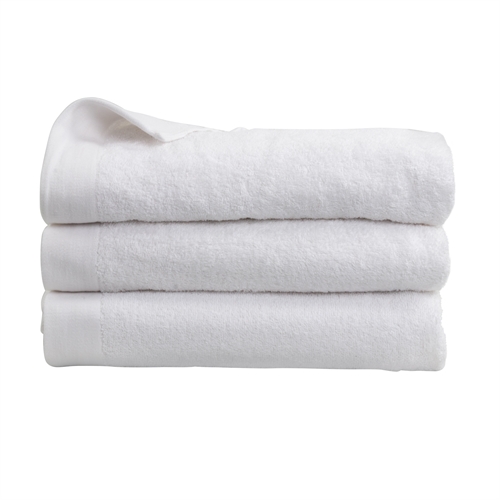 Badehåndklæde - 100% Blødt bomuld med høj absorberingsevne - 70x140 cm - Hvidt bade håndklæde fra danske By Borg