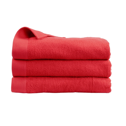 Badehåndklæde - 100% Blødt bomuld med høj absorberingsevne - 70x140 cm - Rødt bade håndklæde fra danske By Borg