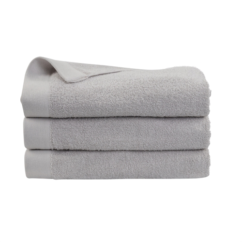 Badelagen - 100% Blødt bomuld med høj absorberingsevne - 100x150 cm - Lysegråt - Stort håndklæde fra danske By Borg