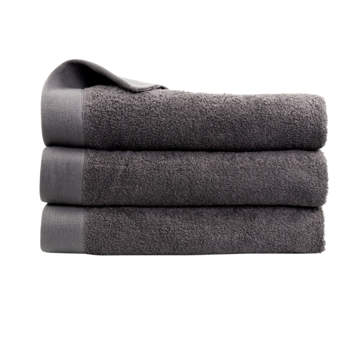 Badelagen - 100% Blødt bomuld med høj absorberingsevne - 100x150 cm - Mørkegråt - Stort håndklæde fra danske By Borg