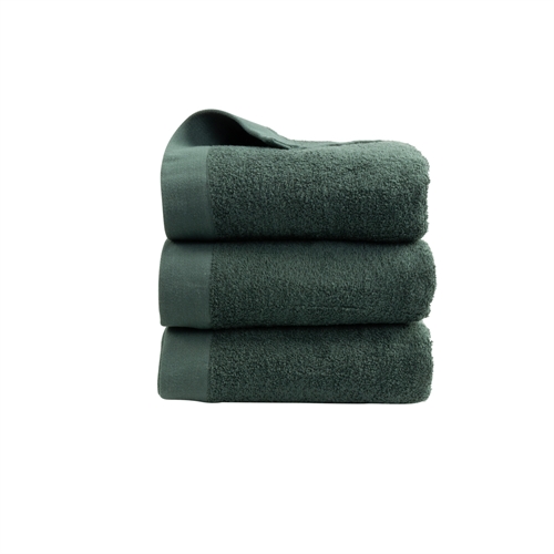 Gæstehåndklæde - 100% Blødt bomuld med høj absorberingsevne - 40x60 cm - Mørkegrønt håndklæde fra danske By Borg