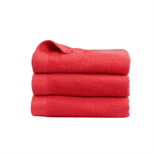 Håndklæde - 100% Blødt bomuld med høj absorberingsevne - 50x100 cm - Rødt håndklæde fra danske By Borg