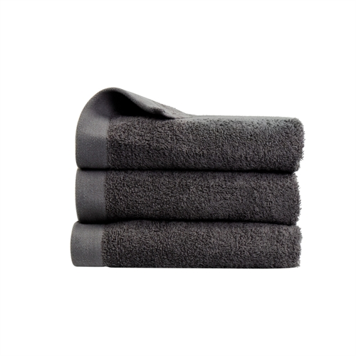 Håndklæde - 100% Blødt bomuld med høj absorberingsevne - 50x100 cm - Mørkegråt håndklæde fra danske By Borg
