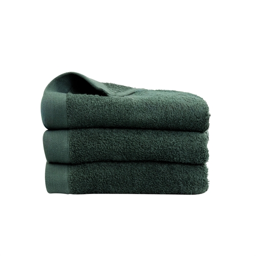 Håndklæde - 100% Blødt bomuld med høj absorberingsevne - 50x100 cm - Mørkegrønt håndklæde fra danske By Borg